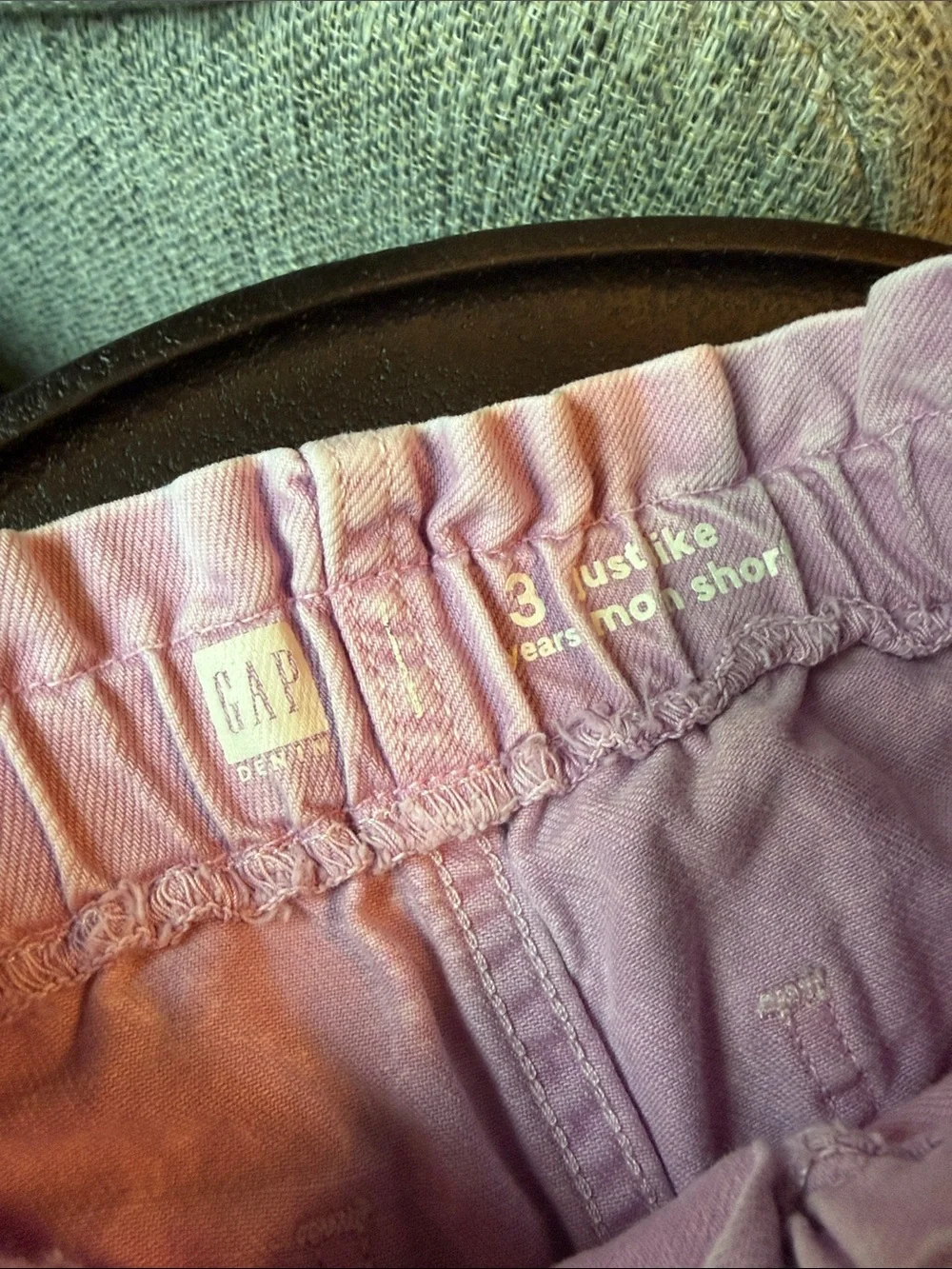GAP Lavender Ruffle Waist Denim Shorts
